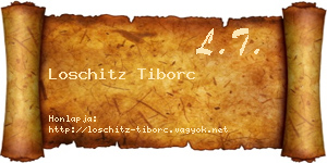 Loschitz Tiborc névjegykártya